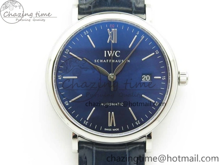 MIROTIME 0518 Portofino Automatic SS FKF 1:1 Best Edition Blue Dial on Blue Leather Strap A Cozy 7133